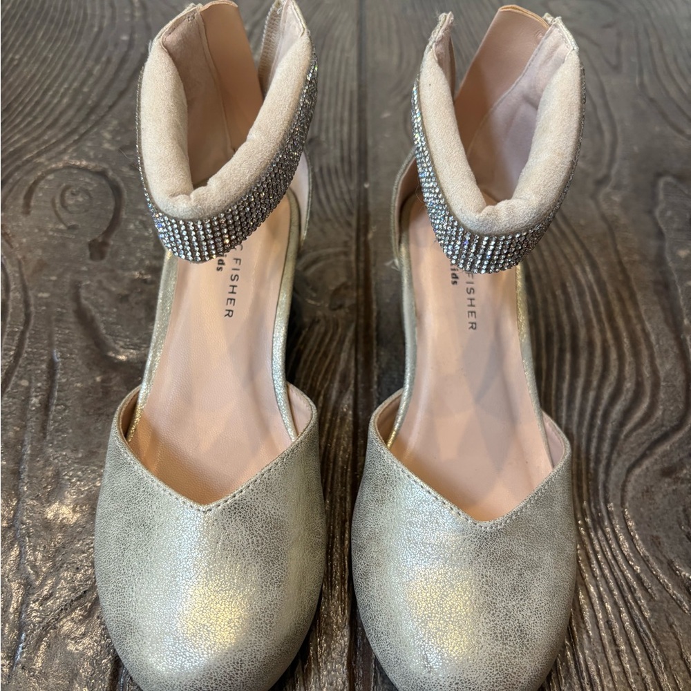Marc Fisher Silver Kids Dress Shoes